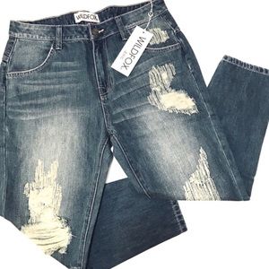 Wildfox Distressed Crop Boyfriend Jeans